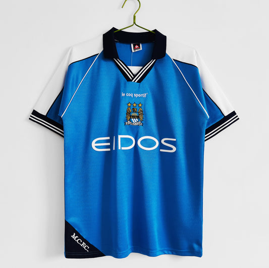 Manchester City 1999-2001 Retro Home Shirt // High Quality Classic Replica Retro Shirt // Free Worldwide Shipping!